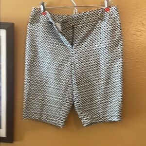 White House Black Market Geometric Black and White Shorts